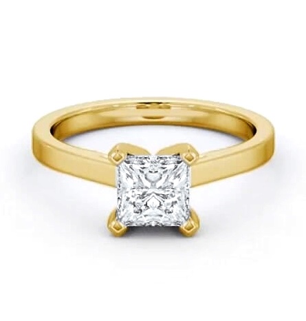 Princess Diamond Square Prongs Ring 9K Yellow Gold Solitaire ENPR63_YG_THUMB2 