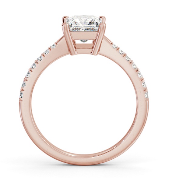 Princess Diamond Tapered Band Engagement Ring 18K Rose Gold Solitaire ENPR64S_RG_THUMB1 