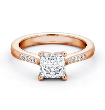 Princess Diamond Elevated Setting Ring 9K Rose Gold Solitaire ENPR65S_RG_THUMB2 