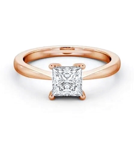 Princess Diamond Box Style Setting Ring 18K Rose Gold Solitaire ENPR66_RG_THUMB2 