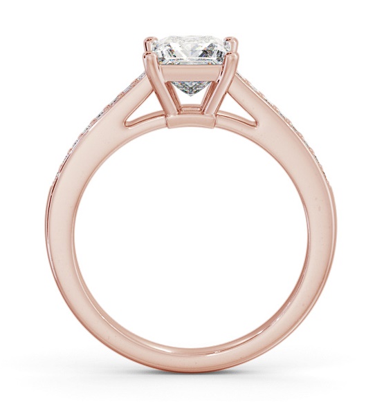 Princess Diamond Box Style Setting Ring 18K Rose Gold Solitaire ENPR66S_RG_THUMB1 