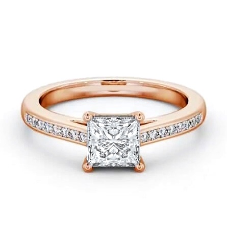 Princess Diamond Box Style Setting Ring 18K Rose Gold Solitaire ENPR66S_RG_THUMB2 