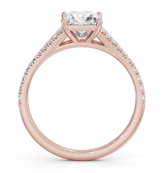 Princess Diamond Split Band Engagement Ring 9K Rose Gold Solitaire ENPR68S_RG_THUMB1 