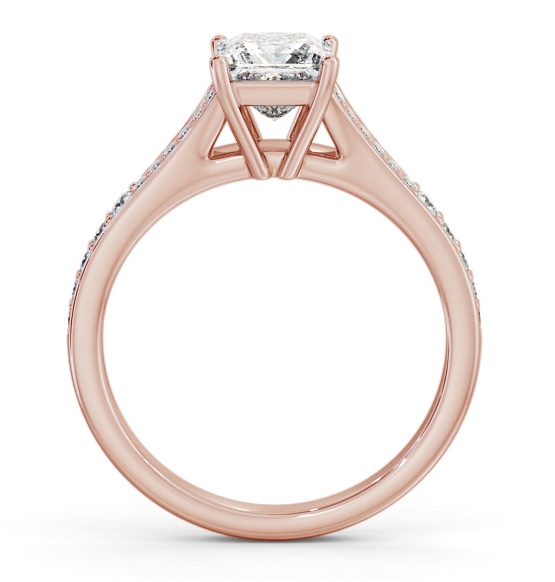 Princess Diamond Split Channel Engagement Ring 18K Rose Gold Solitaire ENPR69S_RG_THUMB1 