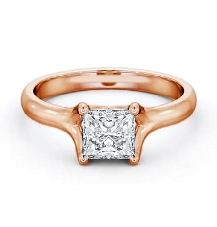 Princess Diamond Split Trellis Design Ring 18K Rose Gold Solitaire ENPR70_RG_THUMB2 