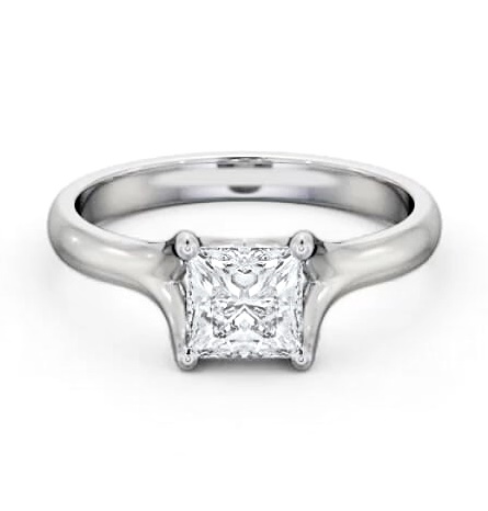 Princess Diamond Split Trellis Design Ring 18K White Gold Solitaire ENPR70_WG_THUMB2 