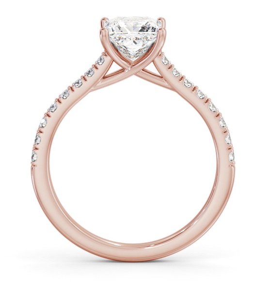 Princess Diamond Trellis Design Ring 18K Rose Gold Solitaire ENPR70S_RG_THUMB1 