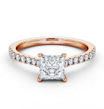 Princess Diamond Trellis Design Engagement Ring 9K Rose Gold Solitaire ENPR70S_RG_THUMB2 