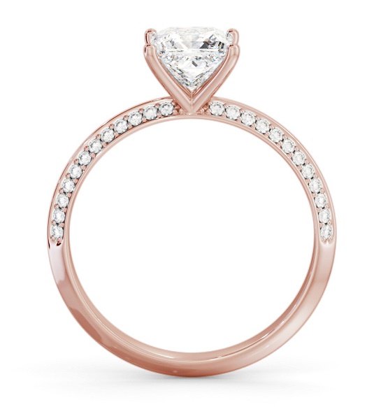 Princess Diamond Knife Edge Engagement Ring 18K Rose Gold Solitaire ENPR71S_RG_THUMB1 