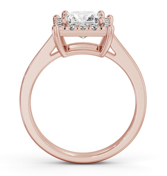 Halo Princess Diamond Cluster Engagement Ring 9K Rose Gold ENPR74_RG_THUMB1 