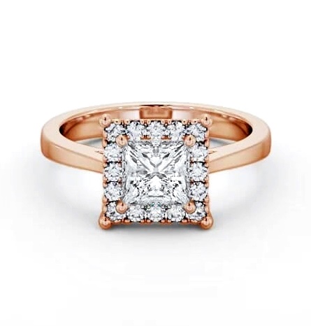 Halo Princess Diamond Cluster Engagement Ring 18K Rose Gold ENPR74_RG_THUMB2 