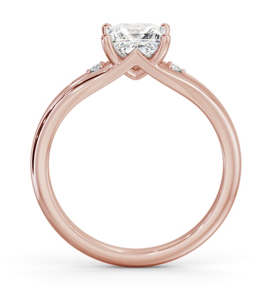 Princess Ring 9K Rose Gold Solitaire with A Single Round Diamond ENPR74S_RG_THUMB1 