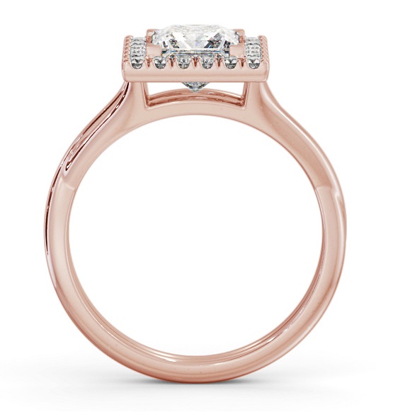 Halo Princess Diamond Crossover Band Engagement Ring 18K Rose Gold ENPR75_RG_THUMB1 