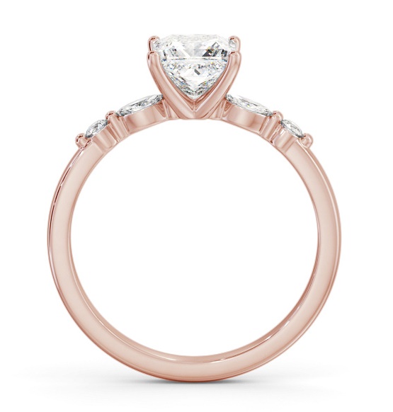 Princess Ring 18K Rose Gold Solitaire with Marquise and Round Diamonds ENPR75S_RG_THUMB1 