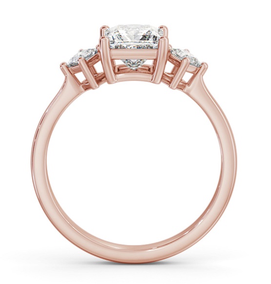 Princess Ring 9K Rose Gold Solitaire with A Smaller Diamond ENPR76S_RG_THUMB1 