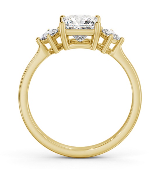 Princess Ring 9K Yellow Gold Solitaire with A Smaller Diamond ENPR76S_YG_THUMB1 