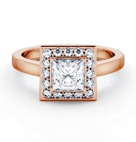 Halo Princess Diamond Engagement Ring 18K Rose Gold ENPR77_RG_THUMB2 