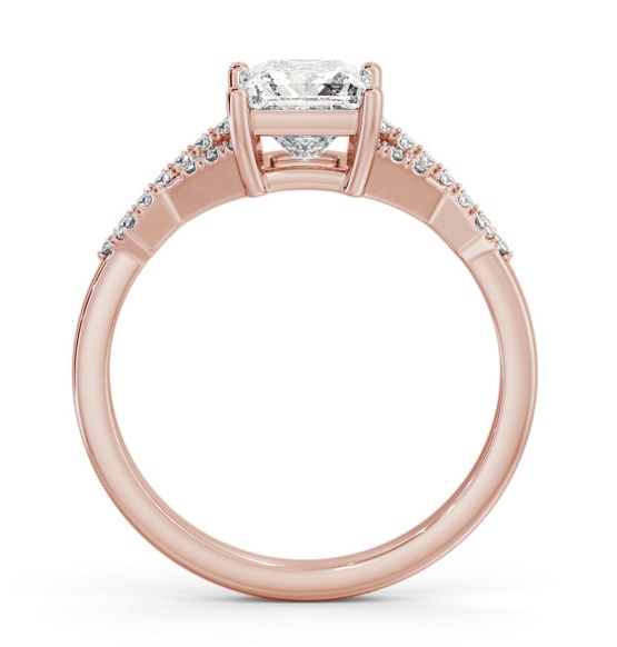 Princess Diamond Contemporary Style Ring 18K Rose Gold Solitaire ENPR78S_RG_THUMB1 