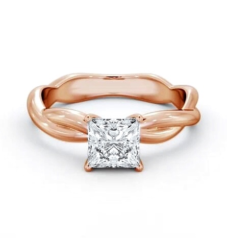 Princess Diamond Cross Over Band Ring 18K Rose Gold Solitaire ENPR79_RG_THUMB1