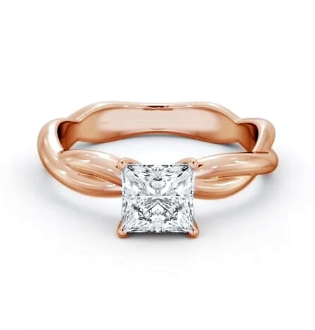 Princess Diamond Cross Over Band Ring 9K Rose Gold Solitaire ENPR79_RG_THUMB2 