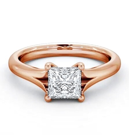 Princess Diamond Low Set Engagement Ring 18K Rose Gold Solitaire ENPR7_RG_THUMB2 