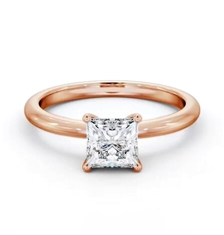 Princess Diamond Sleek 4 Prong Engagement Ring 18K Rose Gold Solitaire ENPR81_RG_THUMB2 