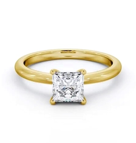 Princess Diamond Sleek 4 Prong Ring 9K Yellow Gold Solitaire ENPR81_YG_THUMB1