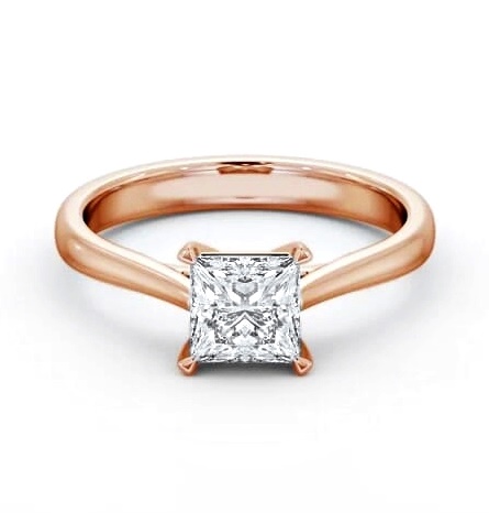 Princess Diamond Classic 4 Prong Ring 9K Rose Gold Solitaire ENPR82_RG_THUMB2 