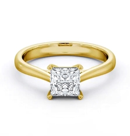 Princess Diamond Classic 4 Prong Ring 9K Yellow Gold Solitaire ENPR82_YG_THUMB1