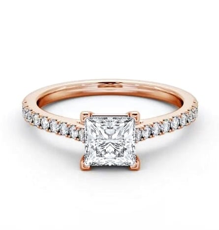 Princess Diamond 4 Prong Engagement Ring 9K Rose Gold Solitaire ENPR82S_RG_THUMB2 