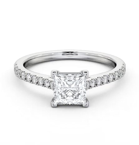 Princess Diamond 4 Prong Engagement Ring Platinum Solitaire ENPR82S_WG_THUMB1