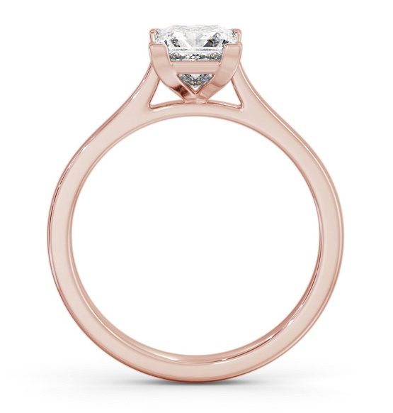 Princess Diamond Contemporary 4 Prong Ring 9K Rose Gold Solitaire ENPR83_RG_THUMB1 