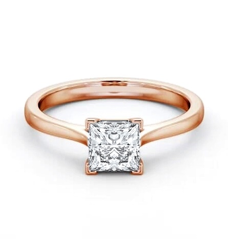 Princess Diamond Contemporary 4 Prong Ring 9K Rose Gold Solitaire ENPR83_RG_THUMB2 