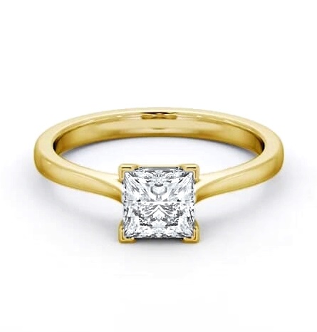 Princess Diamond Contemporary 4 Prong Ring 18K Yellow Gold Solitaire ENPR83_YG_THUMB2 