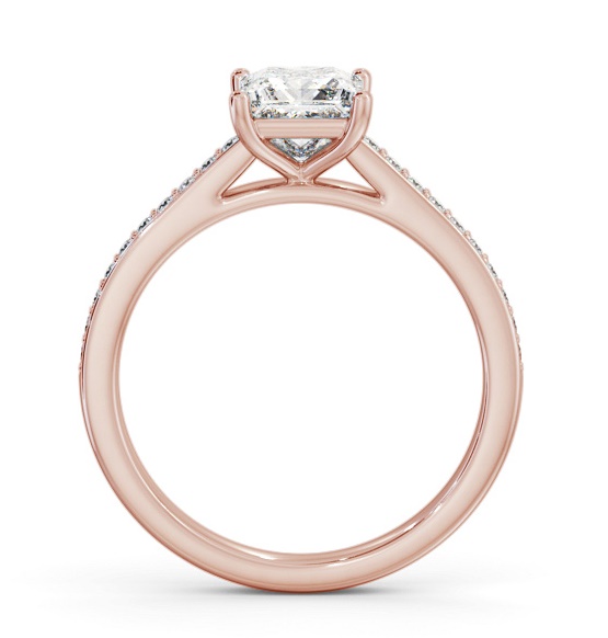 Princess Diamond 4 Prong Engagement Ring 9K Rose Gold Solitaire ENPR83S_RG_THUMB1 