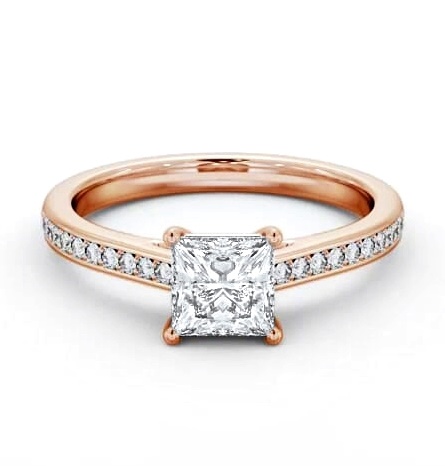 Princess Diamond 4 Prong Engagement Ring 18K Rose Gold Solitaire ENPR83S_RG_THUMB2 