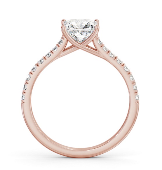 Princess Diamond Trellis Style Engagement Ring 9K Rose Gold Solitaire ENPR85S_RG_THUMB1 