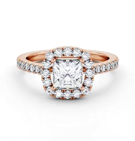 Princess Diamond with Cushion Shape Halo Engagement Ring 9K Rose Gold ENPR86_RG_THUMB2 