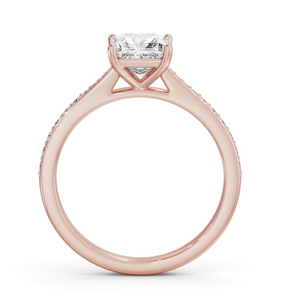 Princess Diamond Tapered Band Engagement Ring 9K Rose Gold Solitaire ENPR86S_RG_THUMB1 