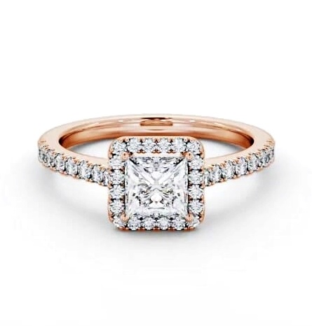 Halo Princess Diamond Classic Engagement Ring 9K Rose Gold ENPR87_RG_THUMB2 