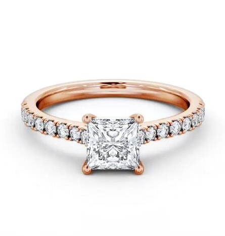 Princess Diamond 4 Prong Engagement Ring 18K Rose Gold Solitaire ENPR87S_RG_THUMB2 