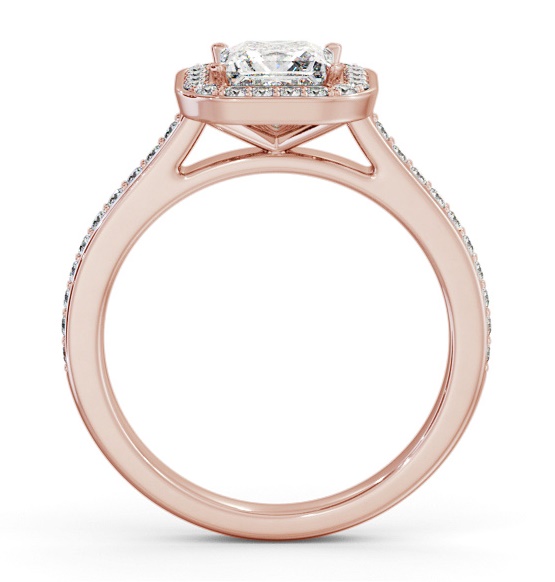 Princess Diamond with Channel Set Halo Engagement Ring 18K Rose Gold ENPR88_RG_THUMB1 