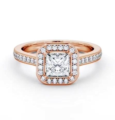 Princess Diamond with Channel Set Halo Engagement Ring 18K Rose Gold ENPR88_RG_THUMB2 