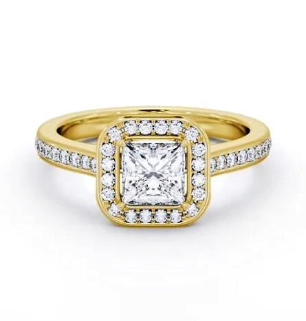 Princess Diamond with Channel Set Halo Engagement Ring 18K Yellow Gold ENPR88_YG_THUMB1