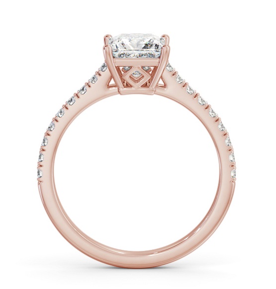 Princess Diamond Sleek Style Engagement Ring 9K Rose Gold Solitaire ENPR88S_RG_THUMB1 