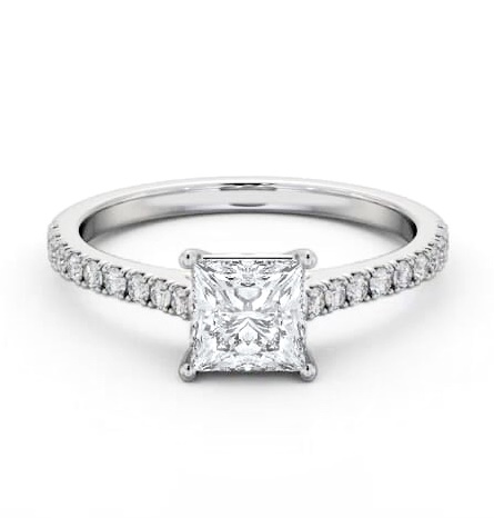 Princess Diamond Sleek Style Engagement Ring Palladium Solitaire ENPR88S_WG_THUMB2 