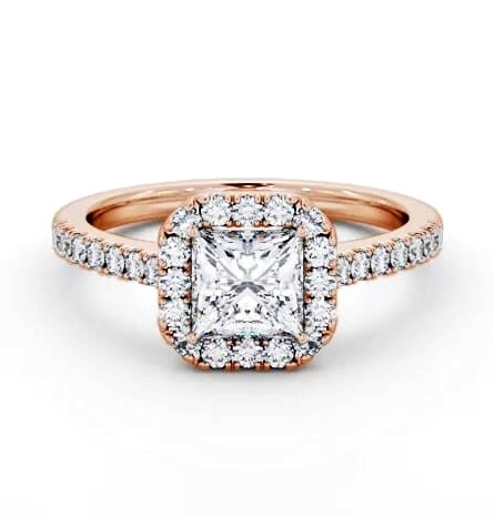 Halo Princess Diamond Traditional Engagement Ring 18K Rose Gold ENPR89_RG_THUMB2 