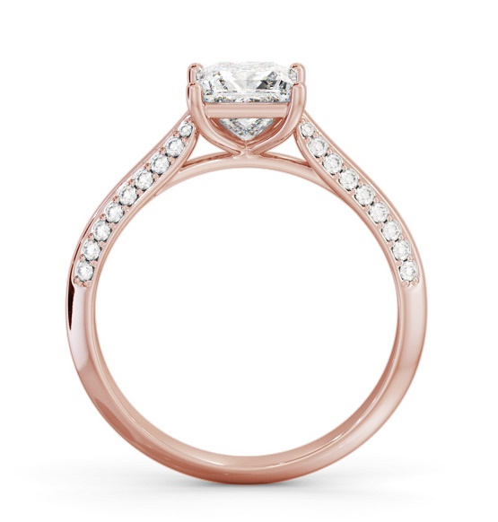 Princess Diamond Knife Edge Band Ring 9K Rose Gold Solitaire ENPR89S_RG_THUMB1 