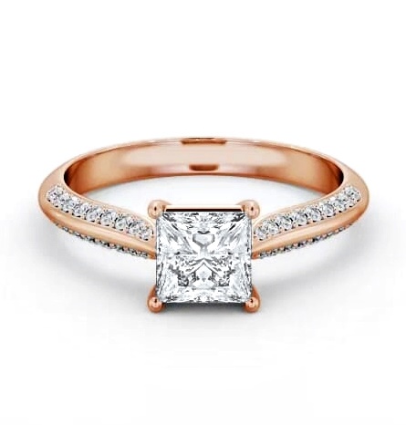 Princess Diamond Knife Edge Band Ring 9K Rose Gold Solitaire ENPR89S_RG_THUMB2 