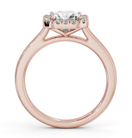 Halo Princess Diamond with Plain Band Engagement Ring 9K Rose Gold ENPR90_RG_THUMB1 